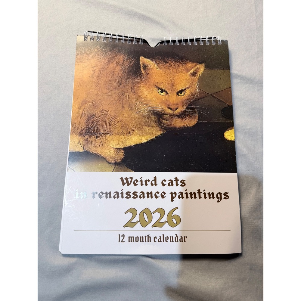Weird Cats in Renaissance Paintings 2026 Wall Calendar 12 Month Art History Cat